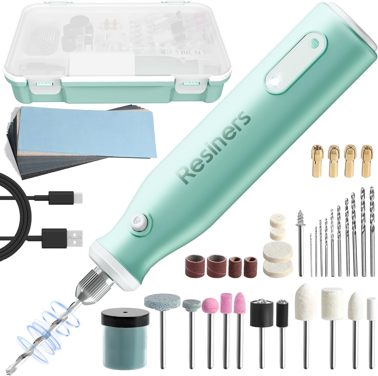 Resiners Kit d'outils rotatifs sans fil,ensemble de perçage et de ...