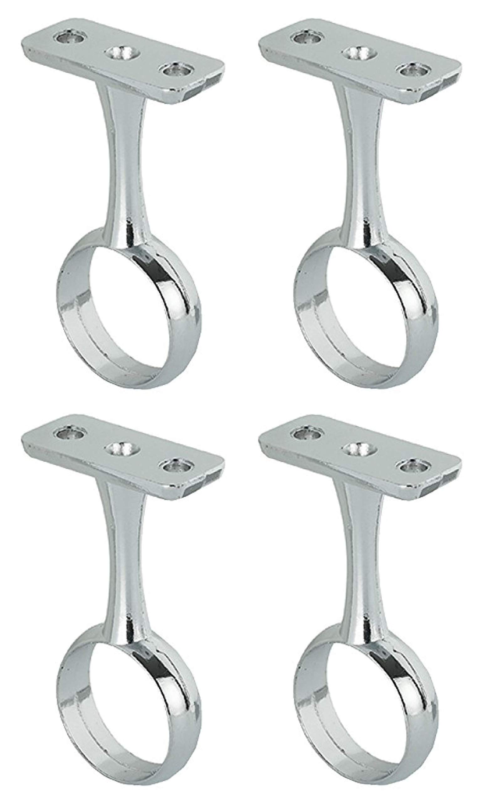 Wardrobe Rail Centre Supports Brackets 25mm Chrome Plated x4 Quad Pack