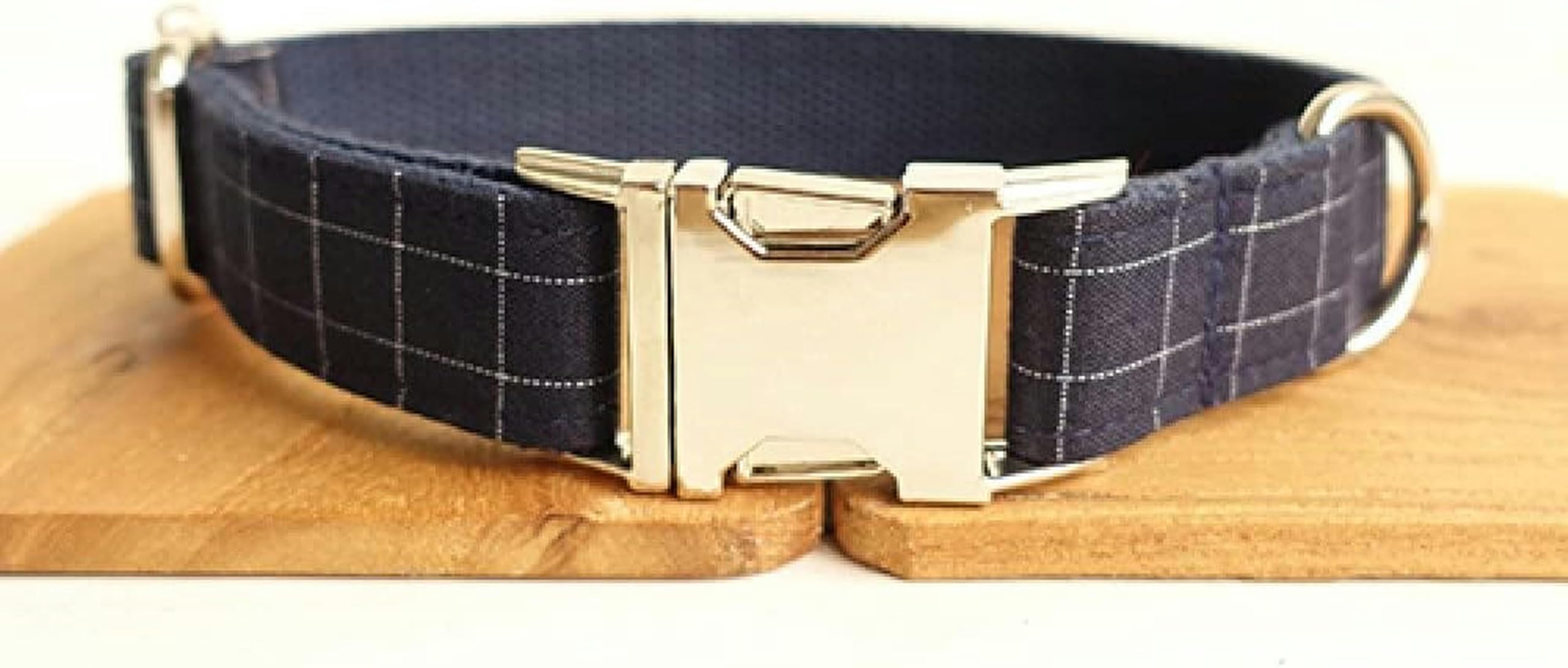 Kariertes Halsband handgemachtes Hundehalsband 5 Größen Hundehalsband,Hundeleine,xs-Hundehalsband Fliege-S