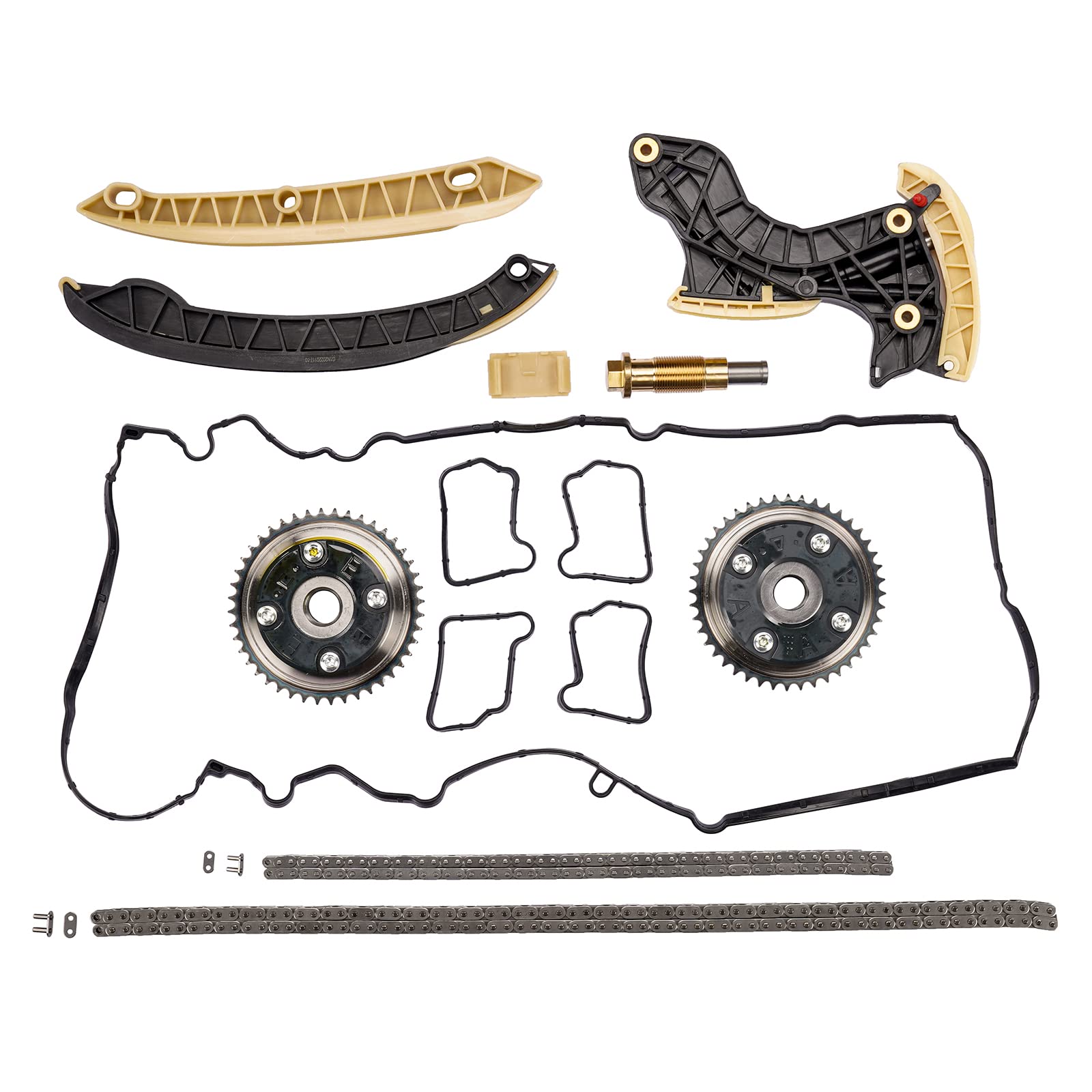Bisenya Set di catene di distribuzione con fasatura dell'albero a camme Ricambio per Classe C W203 Coupé CL203 T-model S203 Classe E W211 SLK R171 Sprinter 2710501047 2710500847 2710500647 2710500947