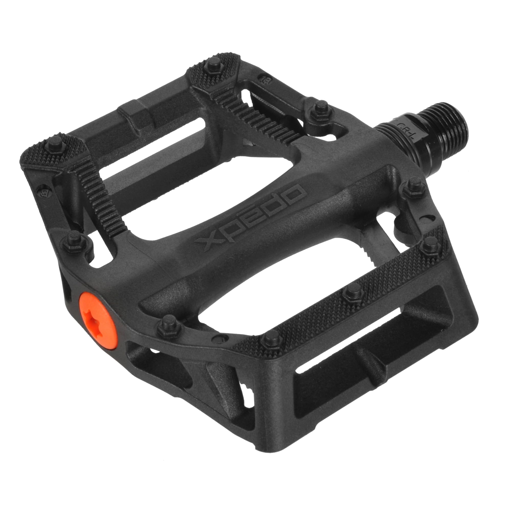 XPEDO Juvee Flat BMX & Dirt Jump Pedals, Reinforced Nylon Body, Black