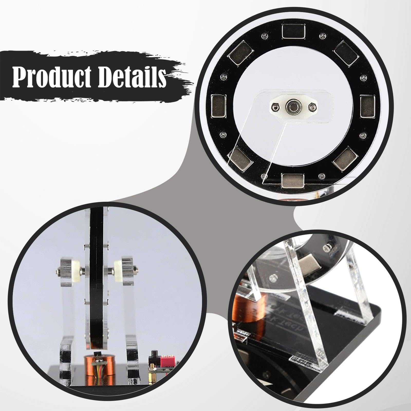 MagiDeal Modelo de noria pequeña con motor sin escobillas, de alta velocidad ajustable y accionado por bobina simple, ideal para laboratorios de ciencias y