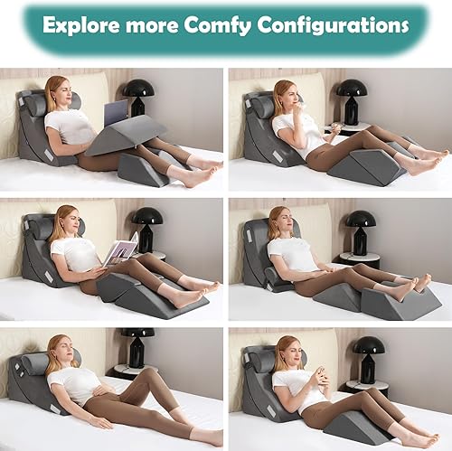Miniatura 5 de 5 almohadas de cuña para dormir, almohadas ortopédicas de cuña para después de la cirugía, almohada triangular de espuma para sentarse en la