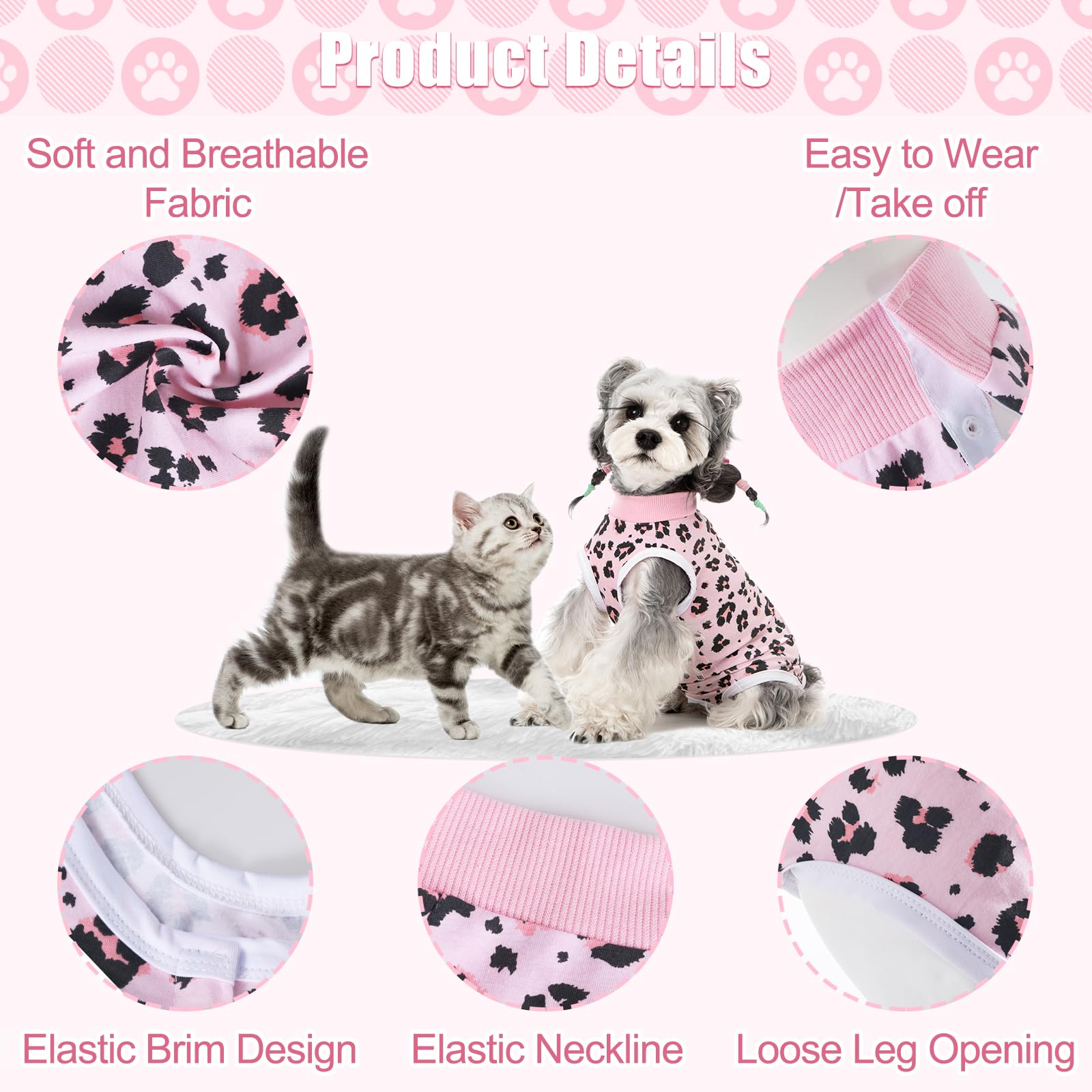 FEimaX Dog Surgery Recovery Suit, Pet Onesie after Surgery for Female Male Dogs Cone E-Collar Alternative - Image 4