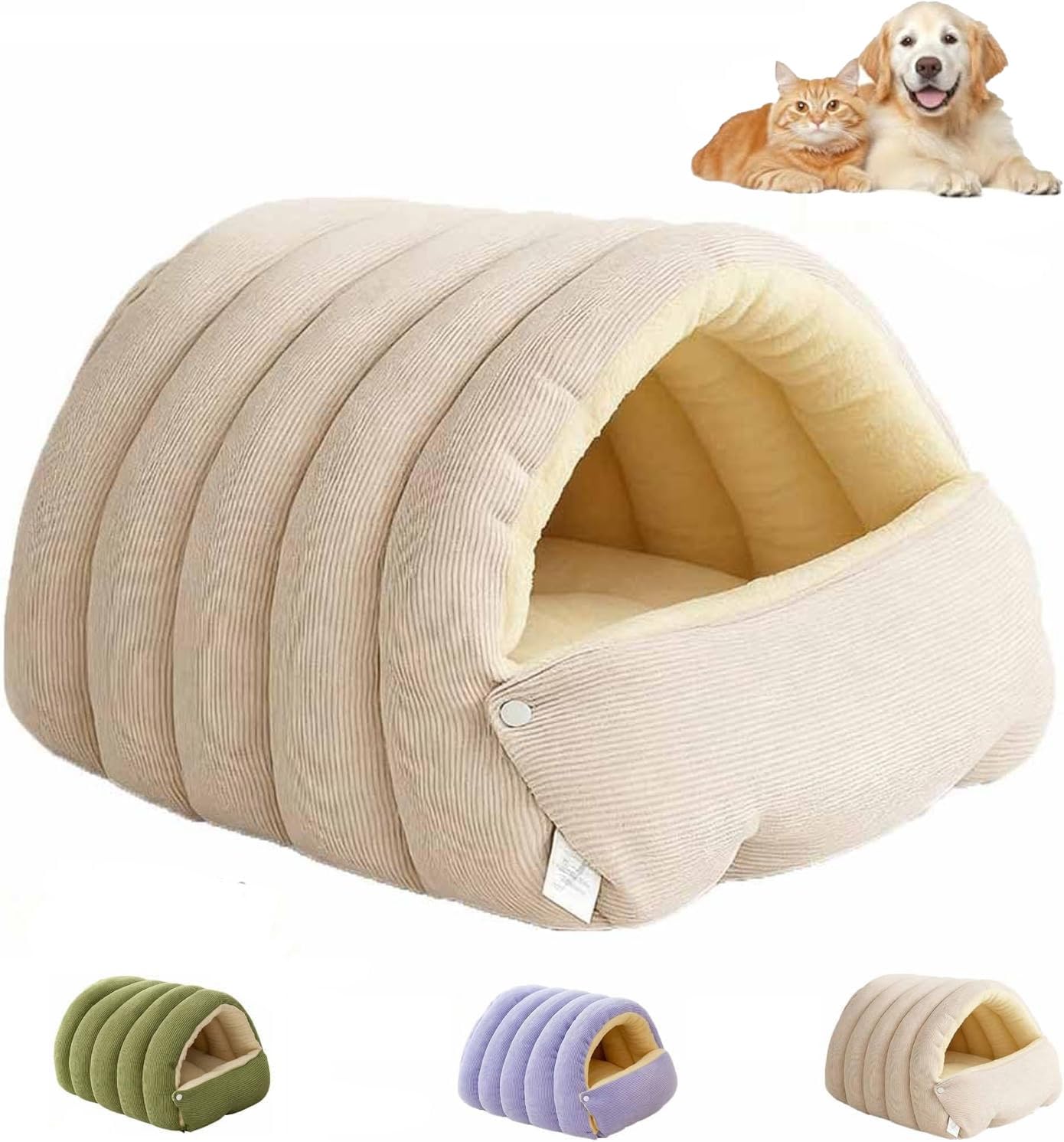 Cozy Monster Cat Bed, Soft and Warm Cats House Tent Bed for Indoor Pets, Removable Washable Cushion Dog Tent Be d, Cute Monster Design for Ca ts and Small Dogs (B,M(45 * 30 * 19cm)