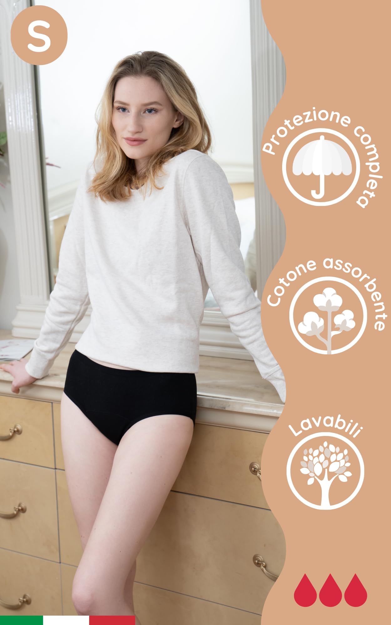 NoBlood - XXS-6XL Super Absorbent Menstrual Cycle Brief in Comfortable Cotton | Abundant Flow Menstrual Panties - 5