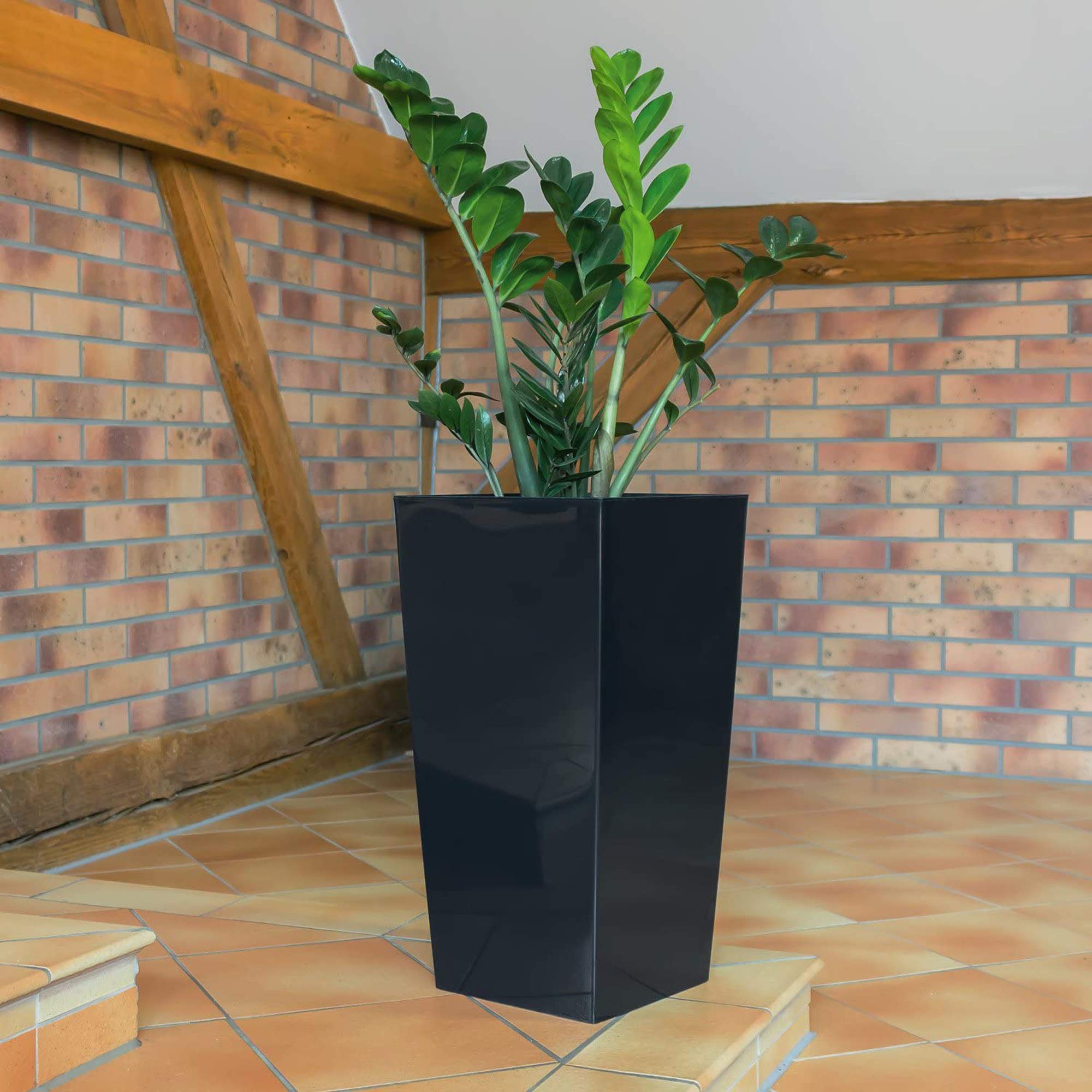 Vaso da giadino con inserto Heos 57 x 57 x 44 cm antracite PROSPERPLAST