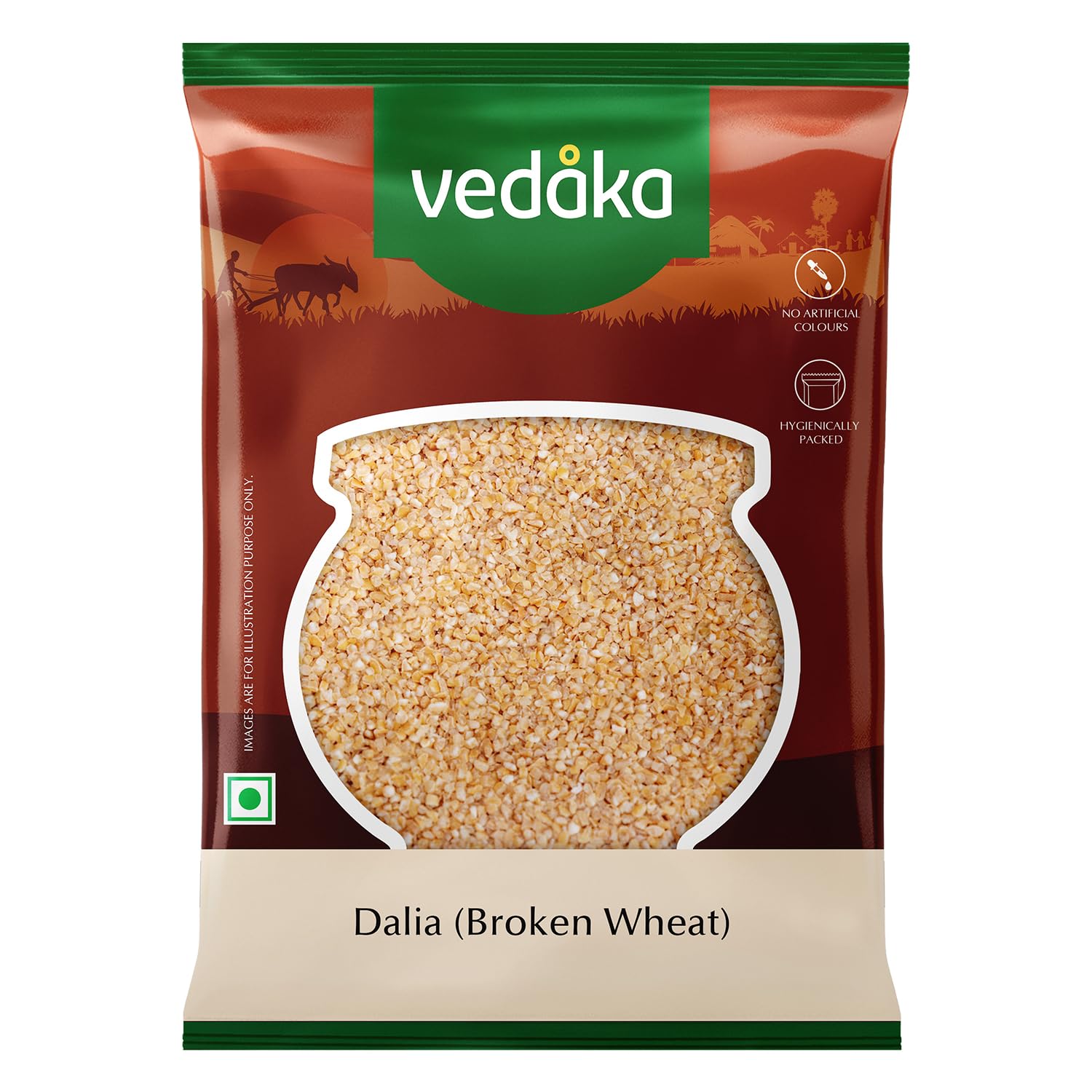 Amazon Brand – Vedaka Dalia (Broken Wheat), 1 kg