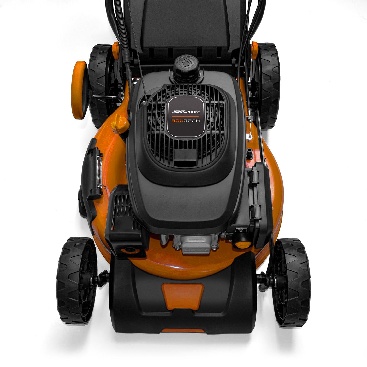 Boudech® Cortacésped autopropulsado 225cc 5.2hp OHV 4 Tiempos con e-Start Mulching 4en1 520mm de Ancho de Corte