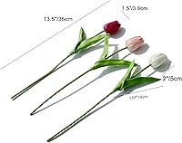 Vista 2 de Mandy's Shades of Pink - Centro de mesa de flores artificiales de tulipanes artificiales, 13.5 pulgadas, tallos florales falsos de poliuretano