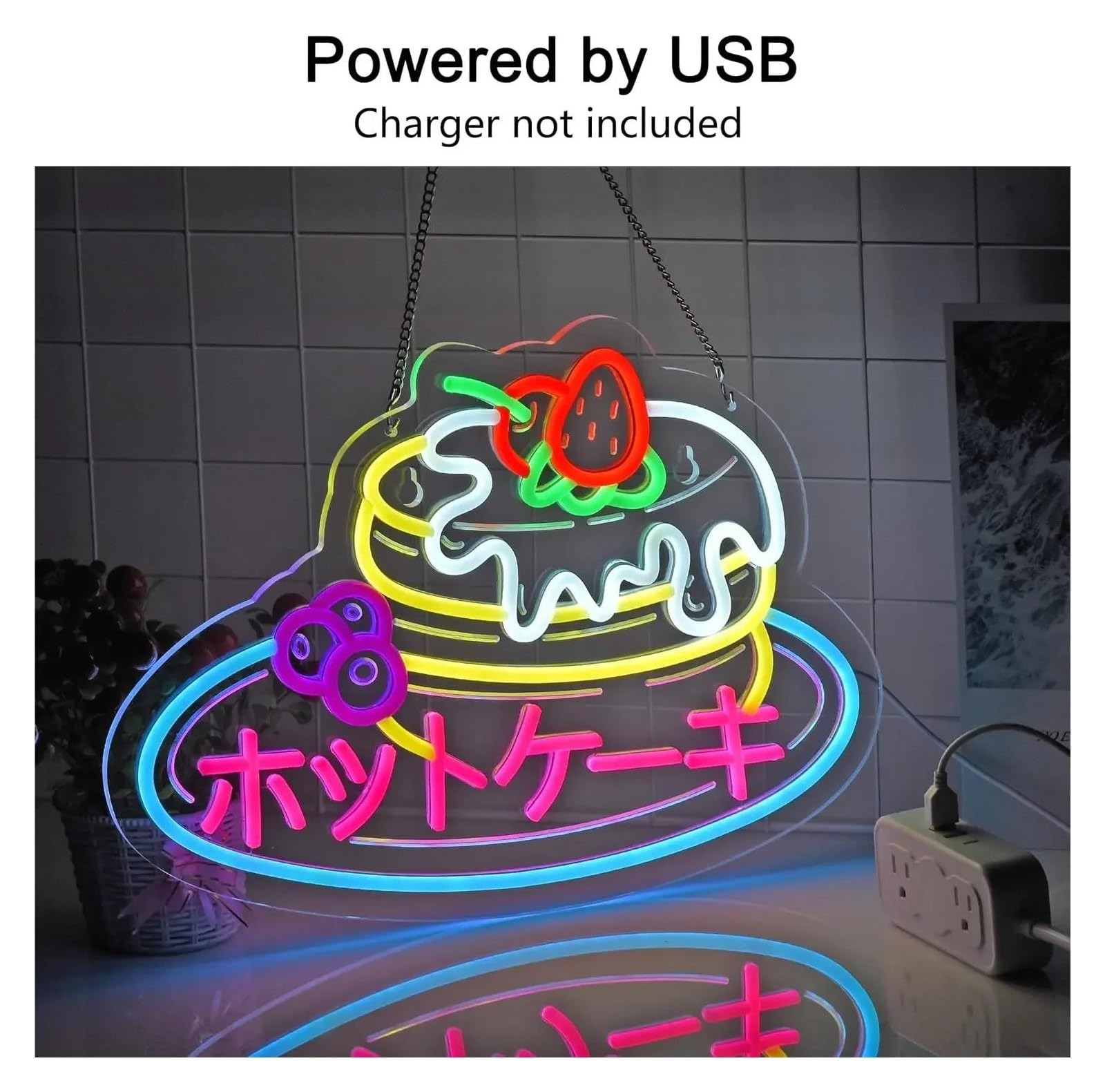 Hängende Kunst Leuchtreklamen Heiße Kuchen Neon Zeichen Snacks Muffin Dimmbar Für Shop Süßwaren Convenience Store Dessert Shop Restaurant Dekor 40.5x28cm