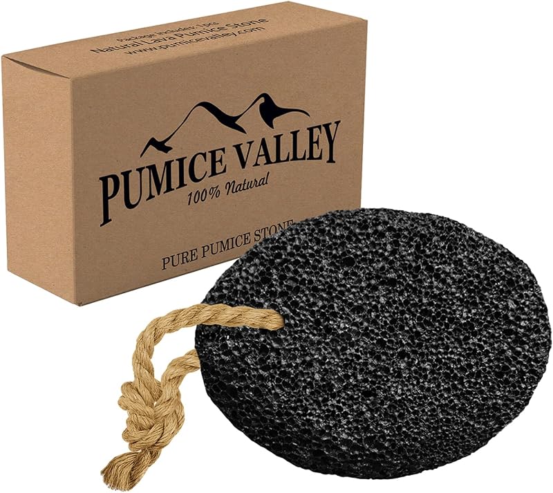 Pumice Stone for Feet - Natural Foot Scrubber for Dead Skin Callus Removal | Black Earth Lava Foot Pumice - Pedicure Exfoliation Tool for Heels and Palms - Dry Dead Skin Scrubbers for Health Foot Care