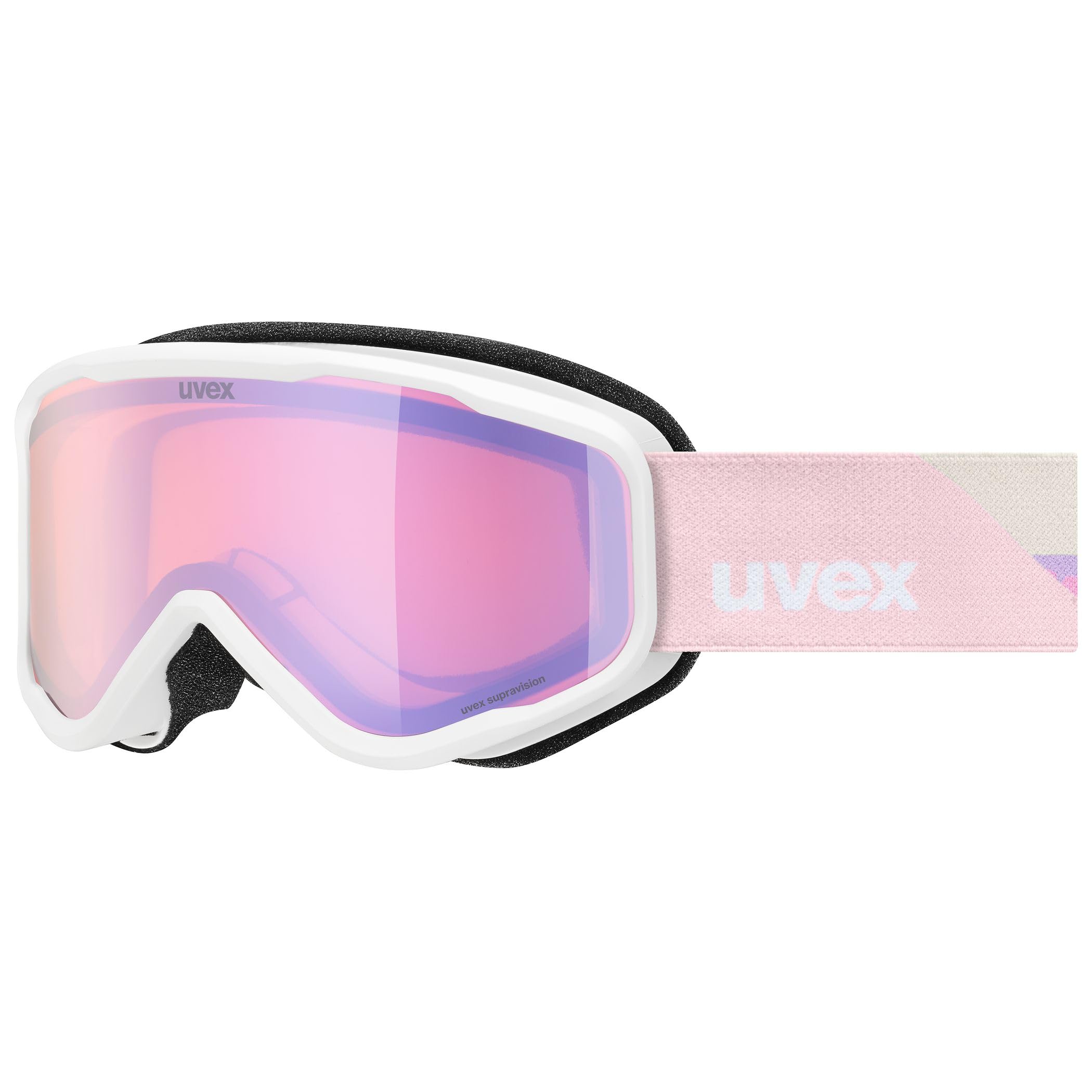Uvex Unisex-Kids, speedy nova FM ski goggles, white matt/mirror rose, one size
