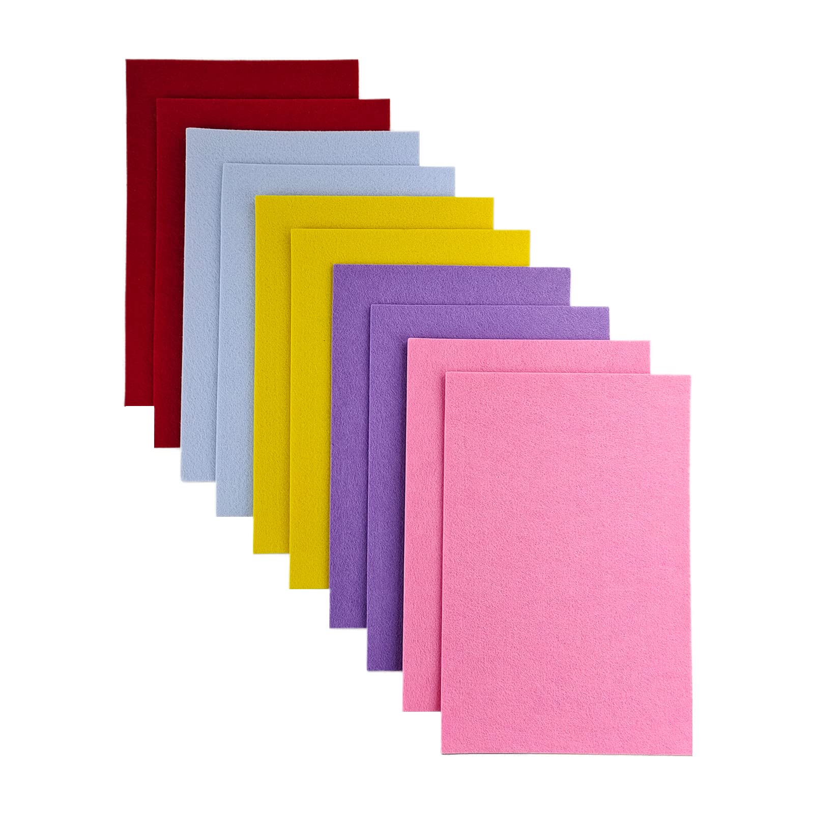 Jtnohx 3mm Thick Felt Sheets, 8"x12" Felt Fabric for Crafts, 10 Pcs Hard Stiff Fabric for Sewing Holiday & DIY (Valentine's Day Colors Series