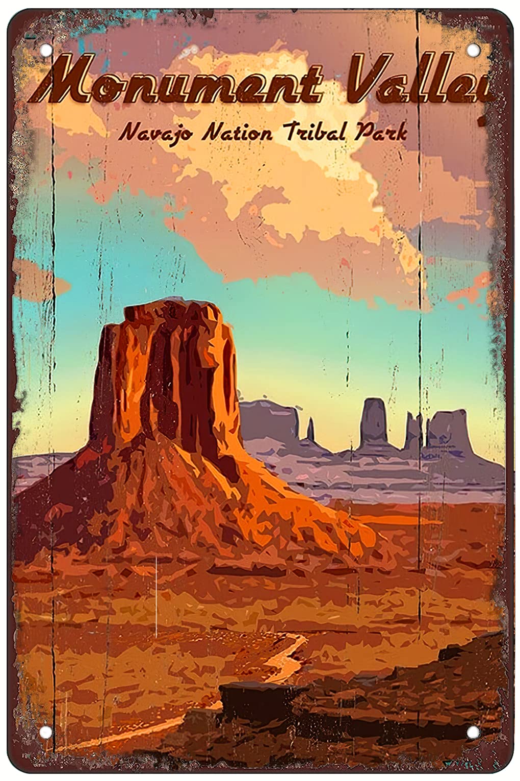 Metal tin Sign Monument Valley-Vintage Aluminum tin Logo Garden Logo Bar Restaurant Family Farm Garage Art Festival Gift Wall Logo 12x16inch