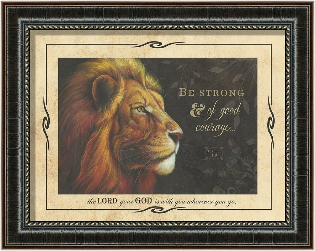 'Lion Hearted' Framed Artwork, 15 by 19-Inch