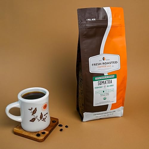 Vista 191 de Fresh Roasted Coffee, Yirgacheffe Kochere Etíope oscuro, 2 libras (32 oz), tostado oscuro, Kosher, grano entero
