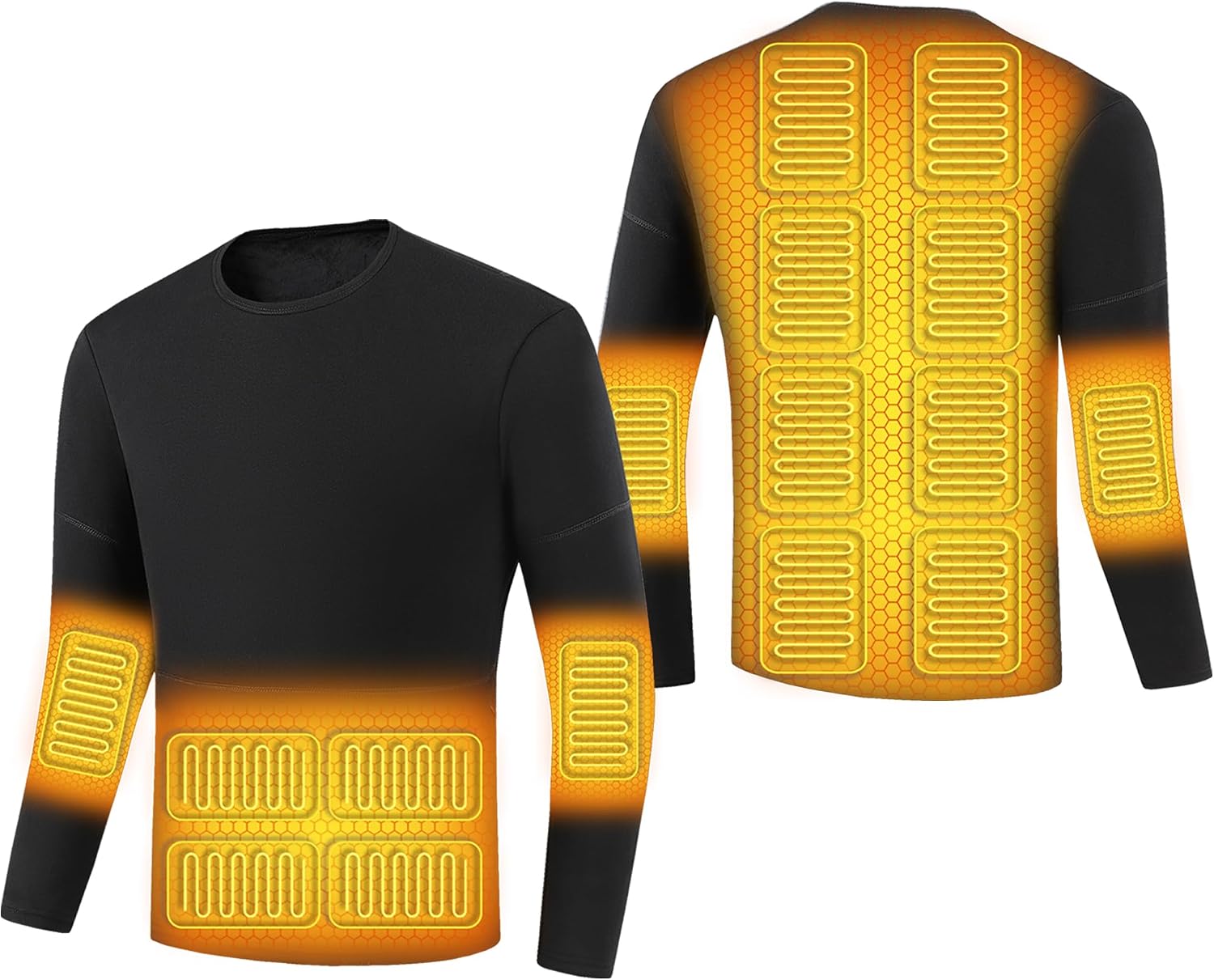 Heating Underwear Shirt, Men's Electric Thermal Shirt Fleece Lined Hunting Heated Baselayer Top for Outdoor Working