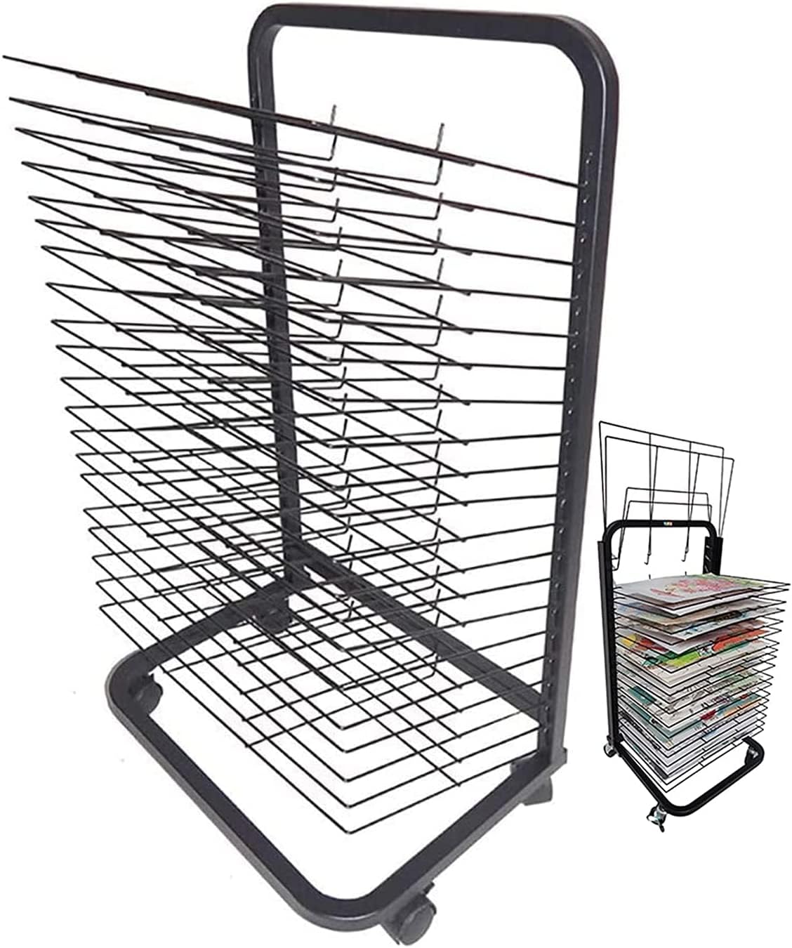 JYHHGDS Art Drying Rack for Classroom Drying Rack Mobile Art Drying Rack, 20-Story Drying Easel Art Studio, Educational Product Drying Rack, Space-Saving Shelf