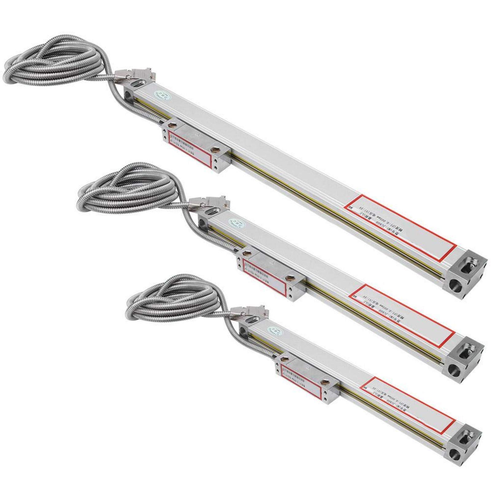 Lecture numérique DRO, 3PCS Tour Linear Scale Linear Scale 5um Precision Digital Readout Encoder pour JCS900-2AE JCS900-3AE DRO, Optical Linear Encoder(0-200mm 0-400mm 0-500mm)