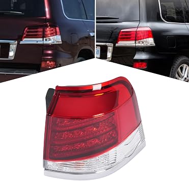 For 2012 2013 2014 2015 Lexus LX570 Tail Light Assembly - LED+Halogen Rear Outer Tail Lamp, Right Passenger Side, w/Bulbs (12V)