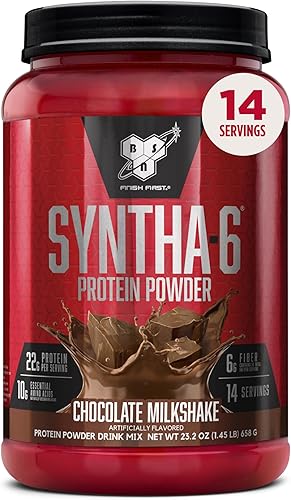 Miniatura 25 de BSN SYNTHA-6 - Proteína de suero en polvo con caseína micelar, proteína de leche de chocolate en polvo, Batido de chocolate, 97 porciones