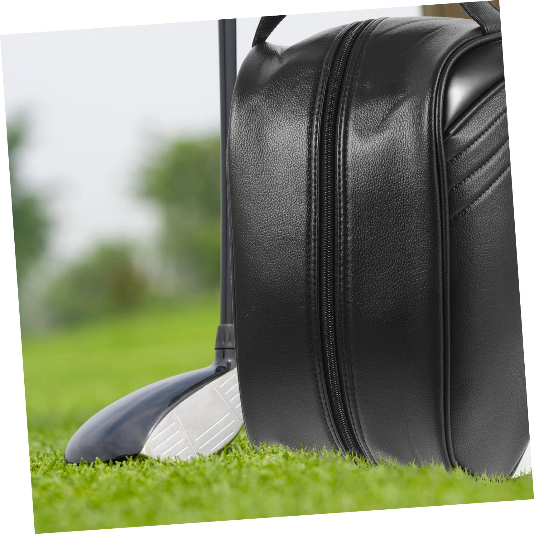 LIOOBO Schuhbeutel aus Leder Faltbar und Tragbar Schwarz mit Reißverschluss für Reisen Outdoor und Basketball für Herren
