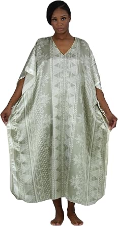 Up2date Fashion Womens Unique Polka Dot Satin Caftans, Digital Print Kaftans, One Size
