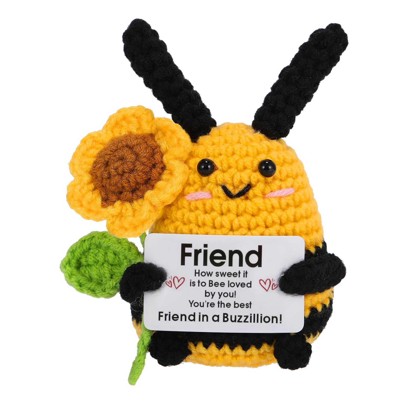 wompolle Positive Crochet Animals Friendship Gifts For Women Christmas Emotional Gift for Friend, Bestie, Birthday Gift for Women Female Coworker,Thoughtful Inspirational Cheer Up Gifts for Friends