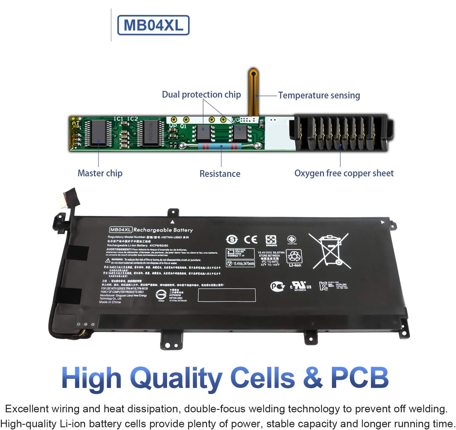 Batterie Portable HP Envy X360 15-aq100nb - MB04XL HSTNN-UB6X TPN-W - Occasion