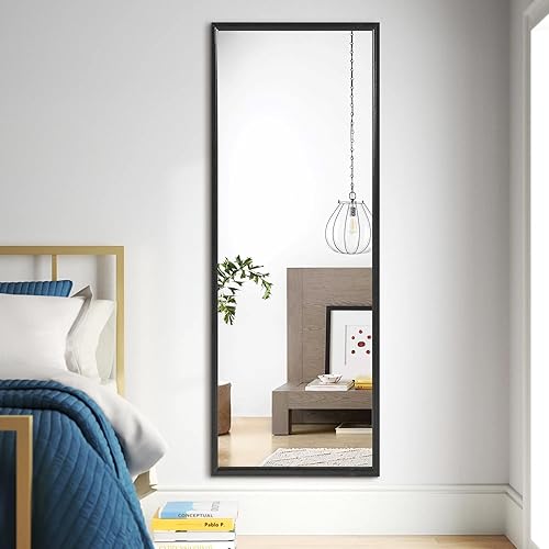 Miniatura 4 de GlasFlength Espejo de longitud completa, espejo de pared de 47 x 18 pulgadas, espejo de tocador con marco de madera, espejo rectangular para colgar