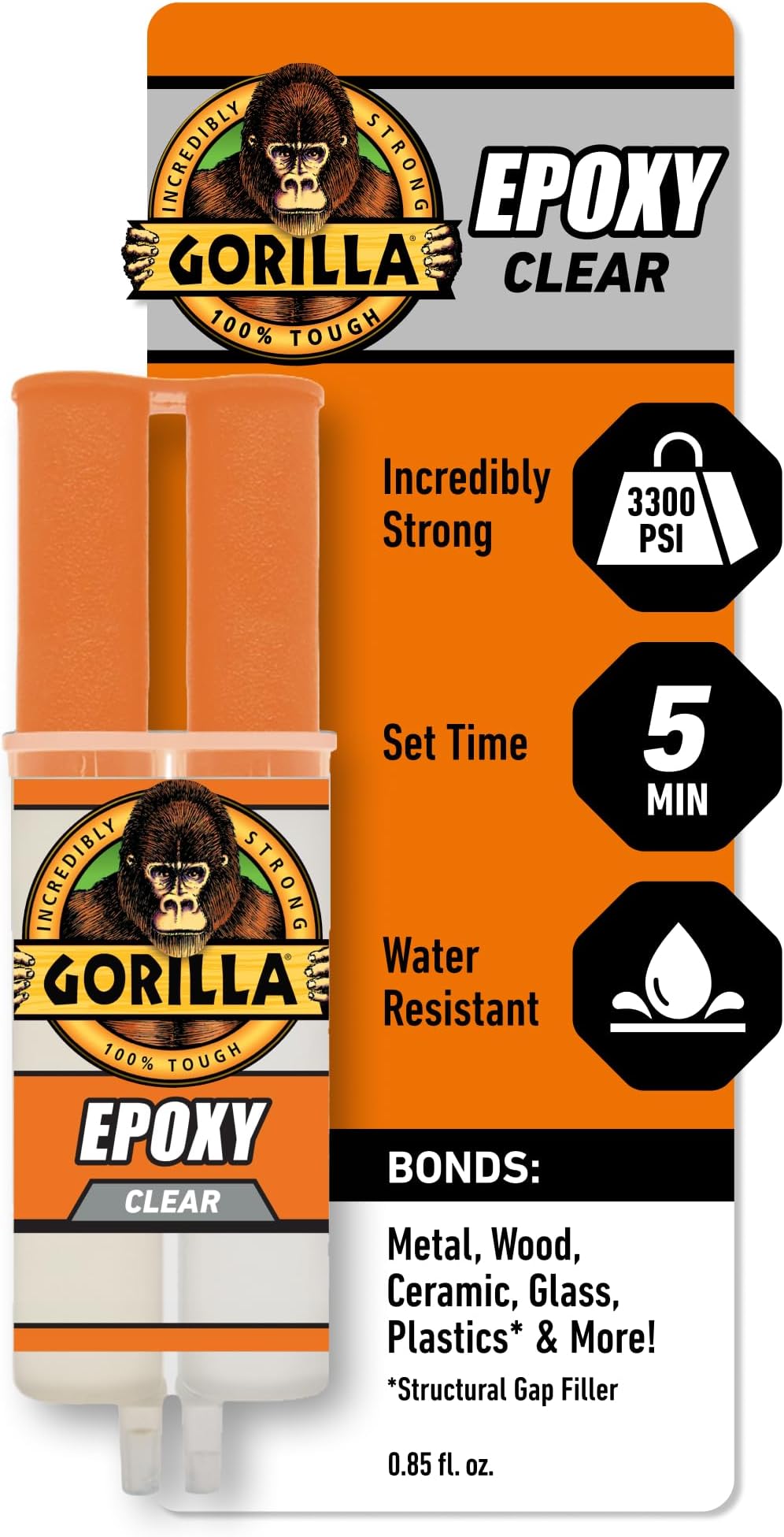 Two Part Epoxy Glue 0.85 oz, Clear