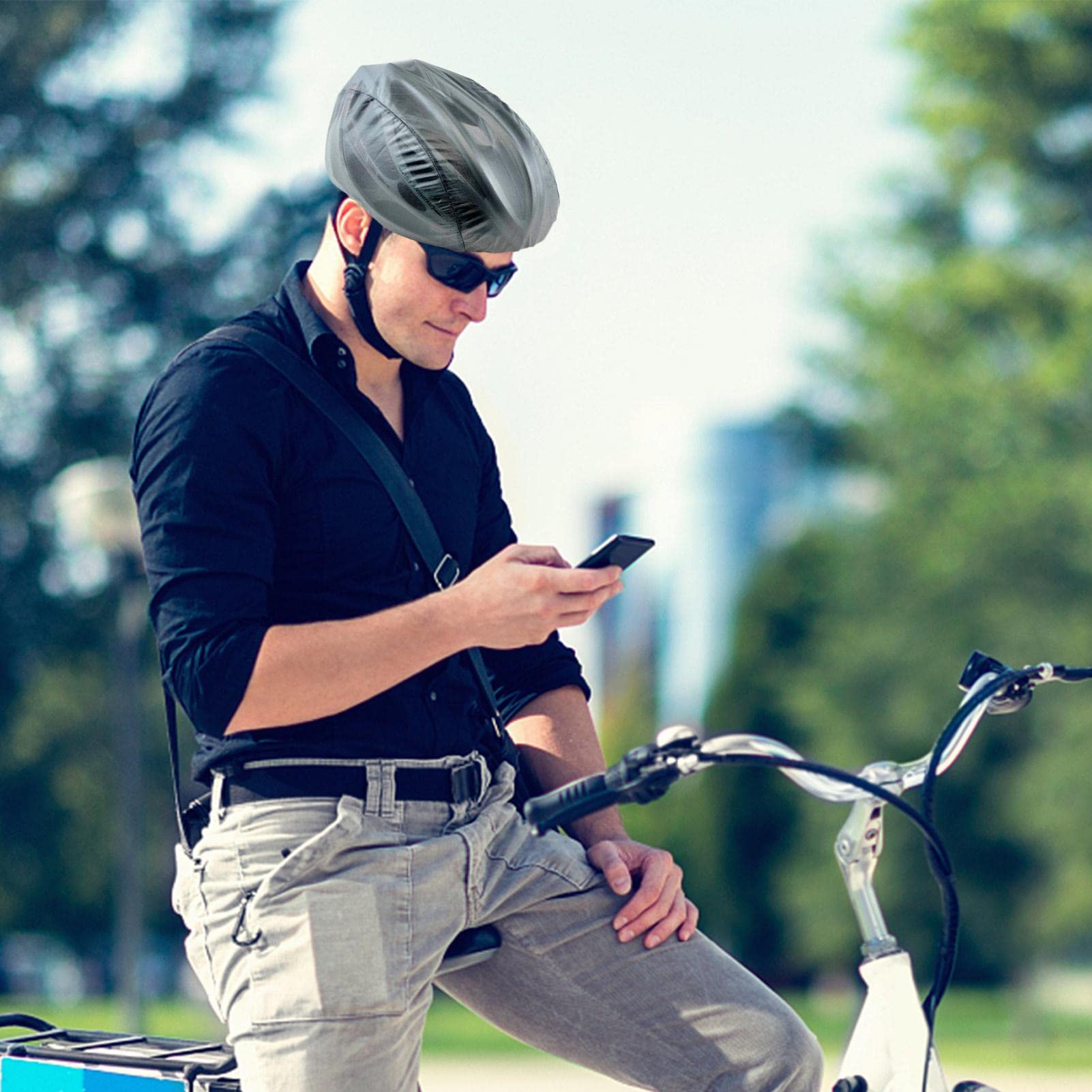 Housse Imperméable GripGrab Pour Casque Vélo - Coupe-vent Réfléchissante - Taille Unique