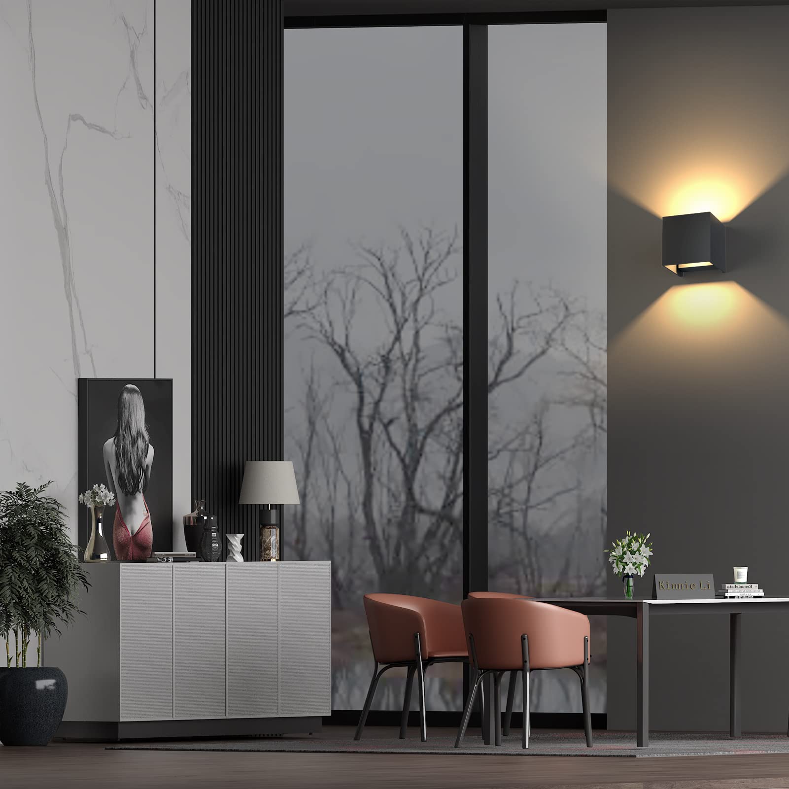 K-Bright 4 Pack Applique Murale Interieur/Exterieur 12W Avec Angle de Faisceau Réglable Appliques Murales 3000K Blanc Chaud Lampe Murale Etanche IP65 Applique Noir
