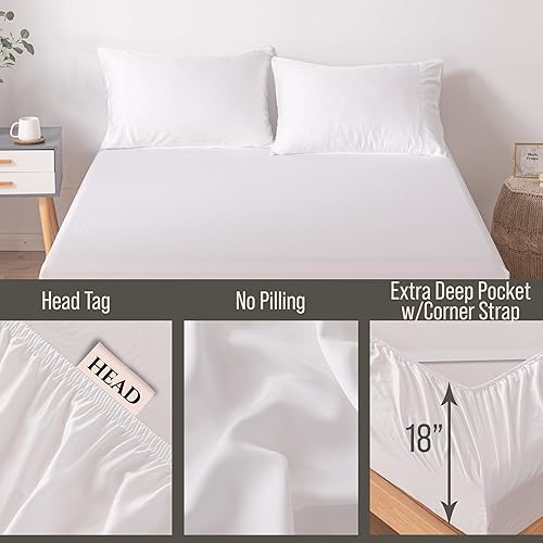 Miniatura 3 de Bella Coterie - Sábana bajera ajustable de viscosa de bambú de lujo, 100% cultivada orgánicamente, ultrasuave, refrescante para personas que duermen