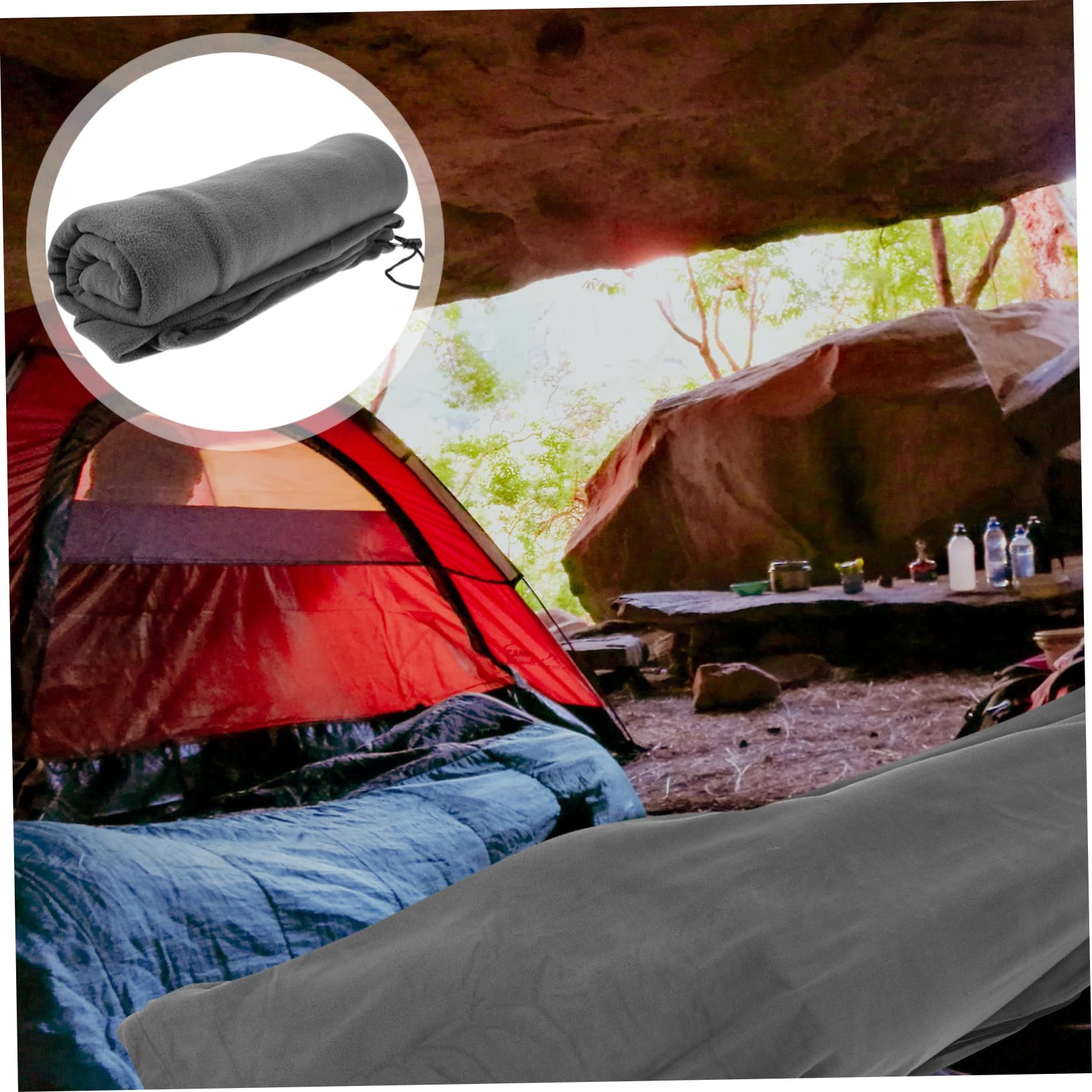 Toddmomy Portable Sleeping Bag Fleece Sleeping Bag Liner for Camping Warm Cozy for