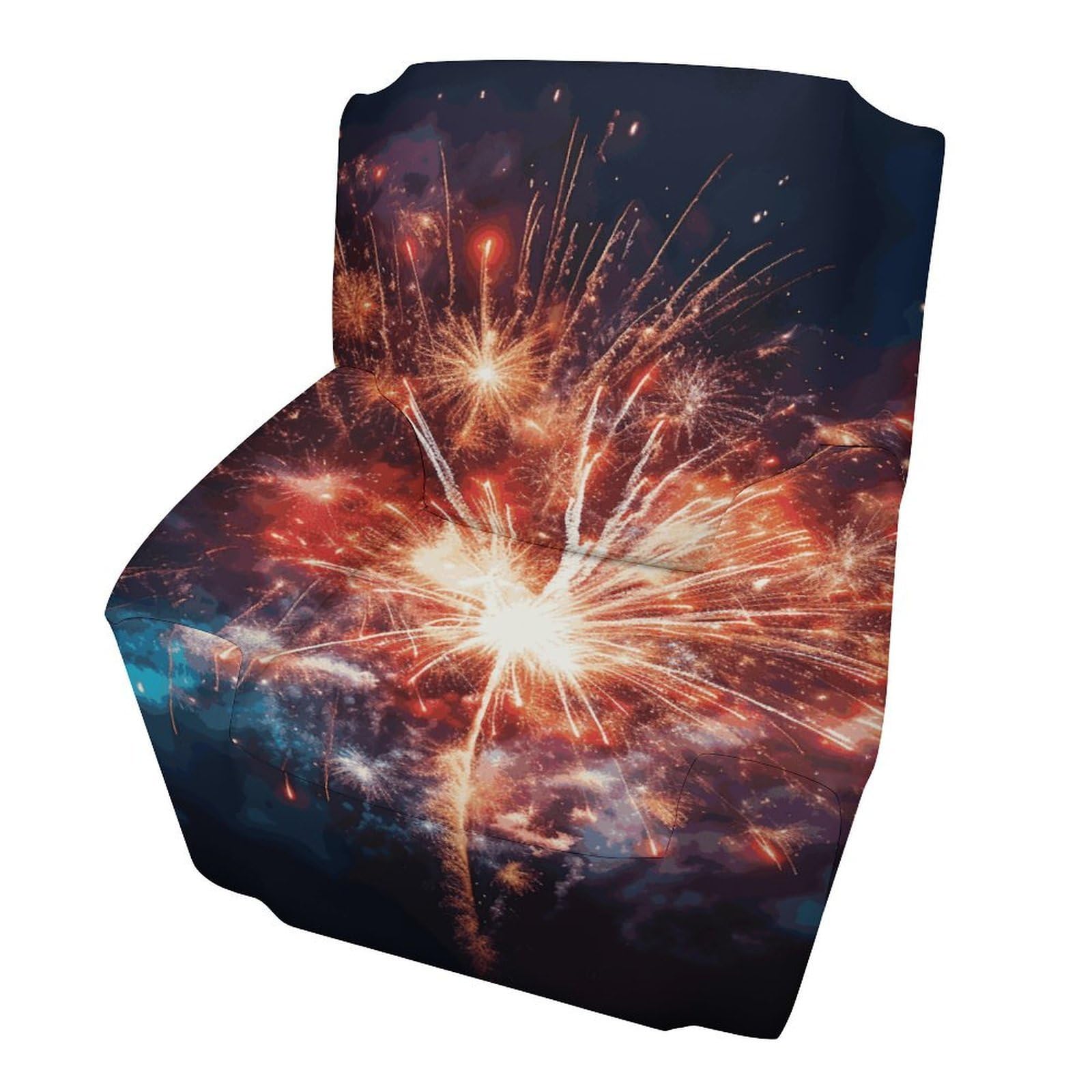 Fodpand Style Explosion Firework Sofa Cover Soft 1 Seater Sofa Slipcover For Pets Washable,Couch Cover With Elastic Straps Furniture Protector