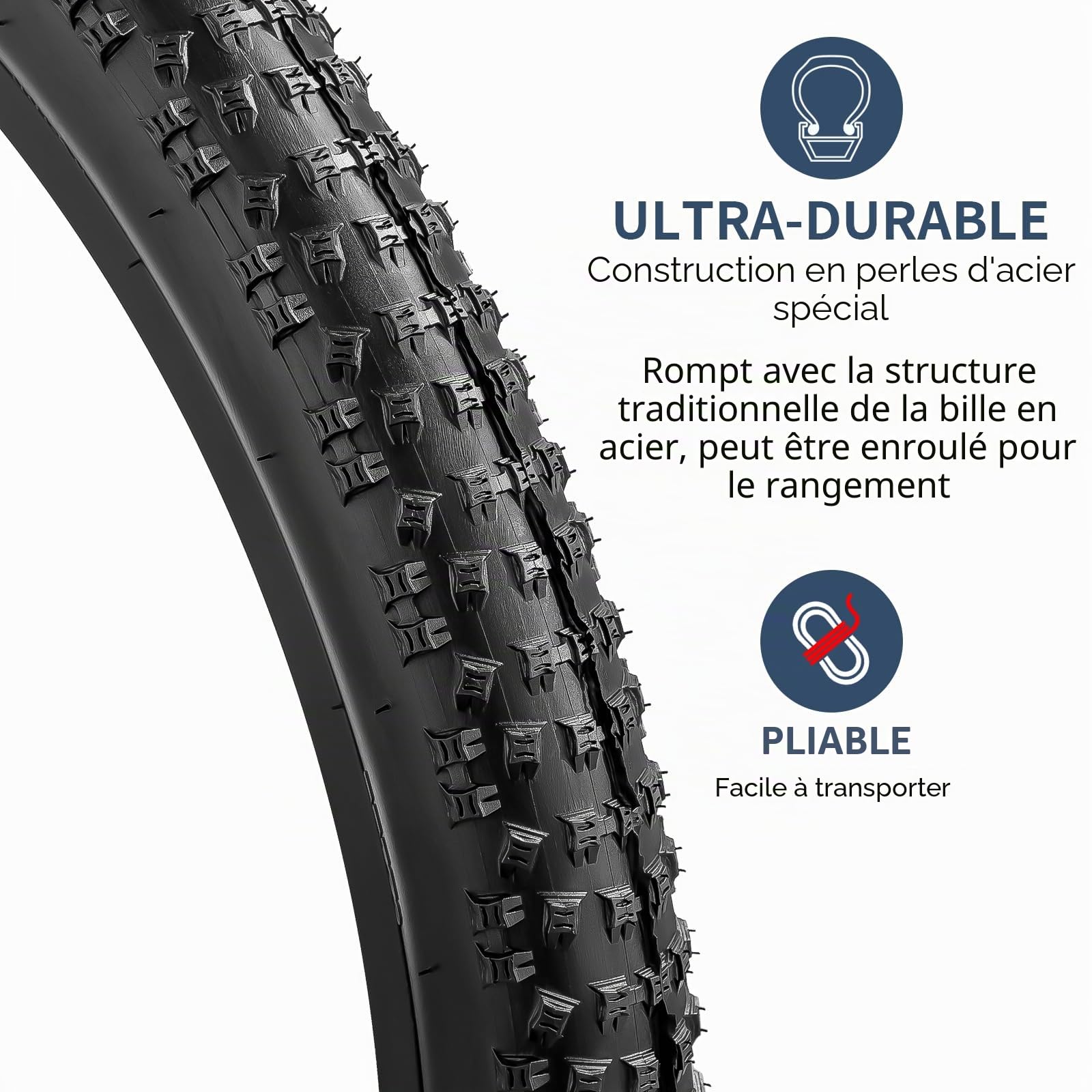 YUNSCM 20 Pouces Montagne Vélo pneus 20x2.60/66-406 and 20 Pouces Vélo Chambre à air Schrader Valve Compatible with Off Route Vélo 20x2.5 20x2.6 20x2.70 Bike pneus and Chambre à air (Y-915)