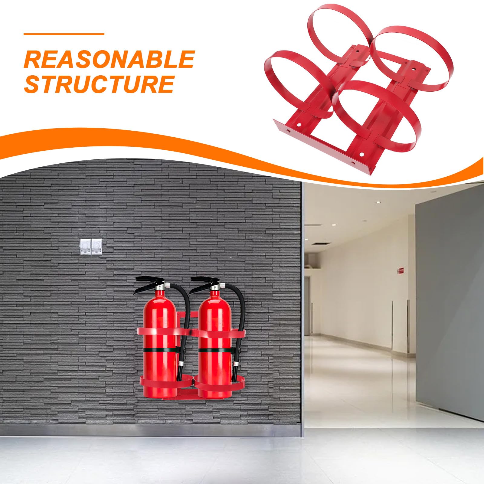 GALPADA Supporto di Montaggio e Struttura Professionale in Ferro Rosso per Estintore 5kg Apertura Rapida per Sicurezza Domestica e Aziendale
