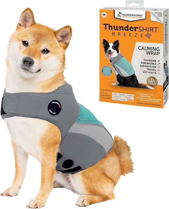 Colete para Cães ThunderShirt Breeze com Malha Respirável, Tamanho Médio, Aqua