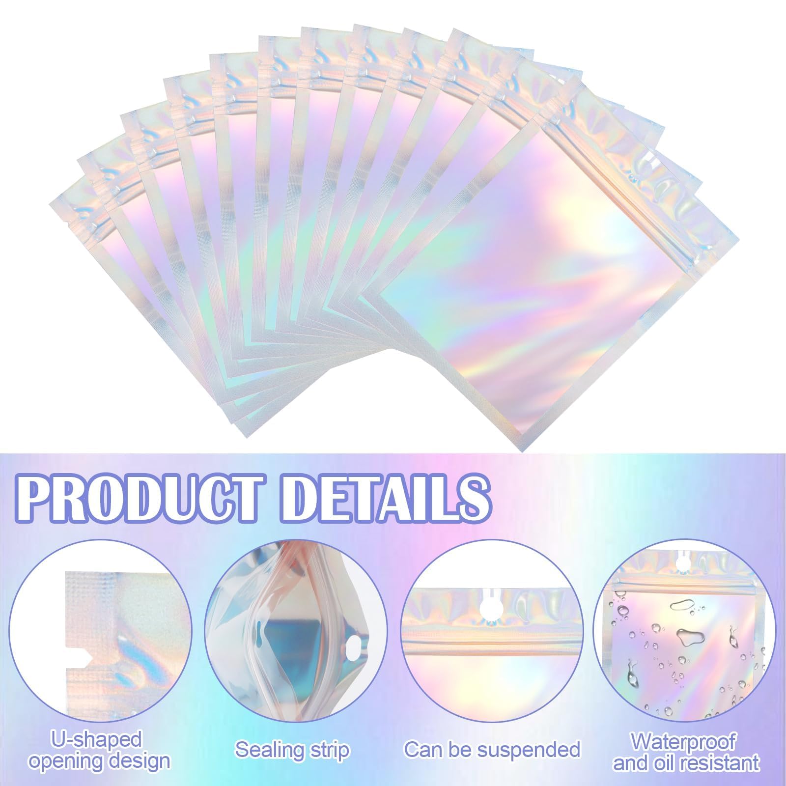 100 Pz/lotto Sacchetti Di Carta Kraft Richiudibili Con Sacchetto Di - Foto 5