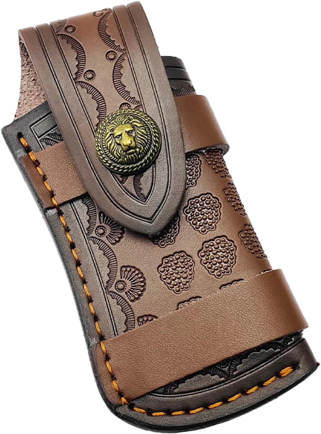 AMIJOUX Leather Sheaths for Folding Knife, Brown Portable Knife Holster