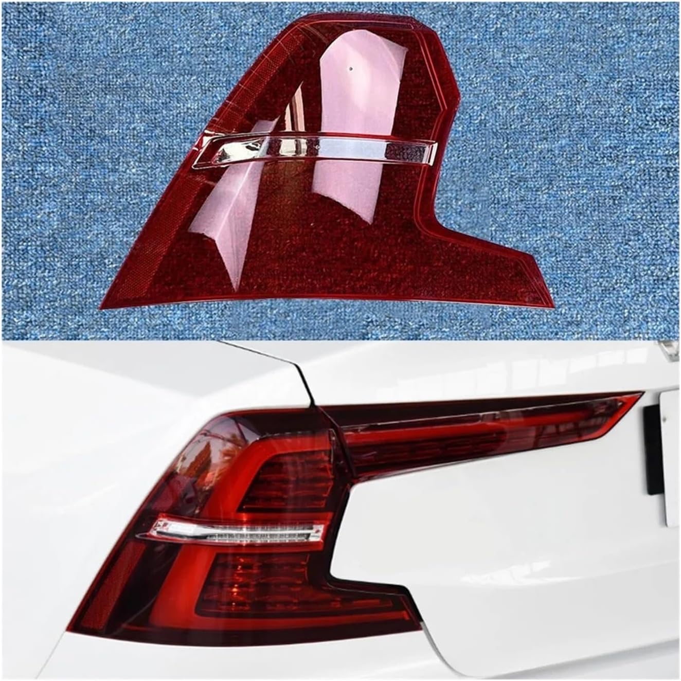 Compatible For Volvo S60 2020-2024 For Car Rear Taillight Shell Brake Lights Shell Replacement Auto Rear Shell Cover Mask Lampshade(Outside Left)