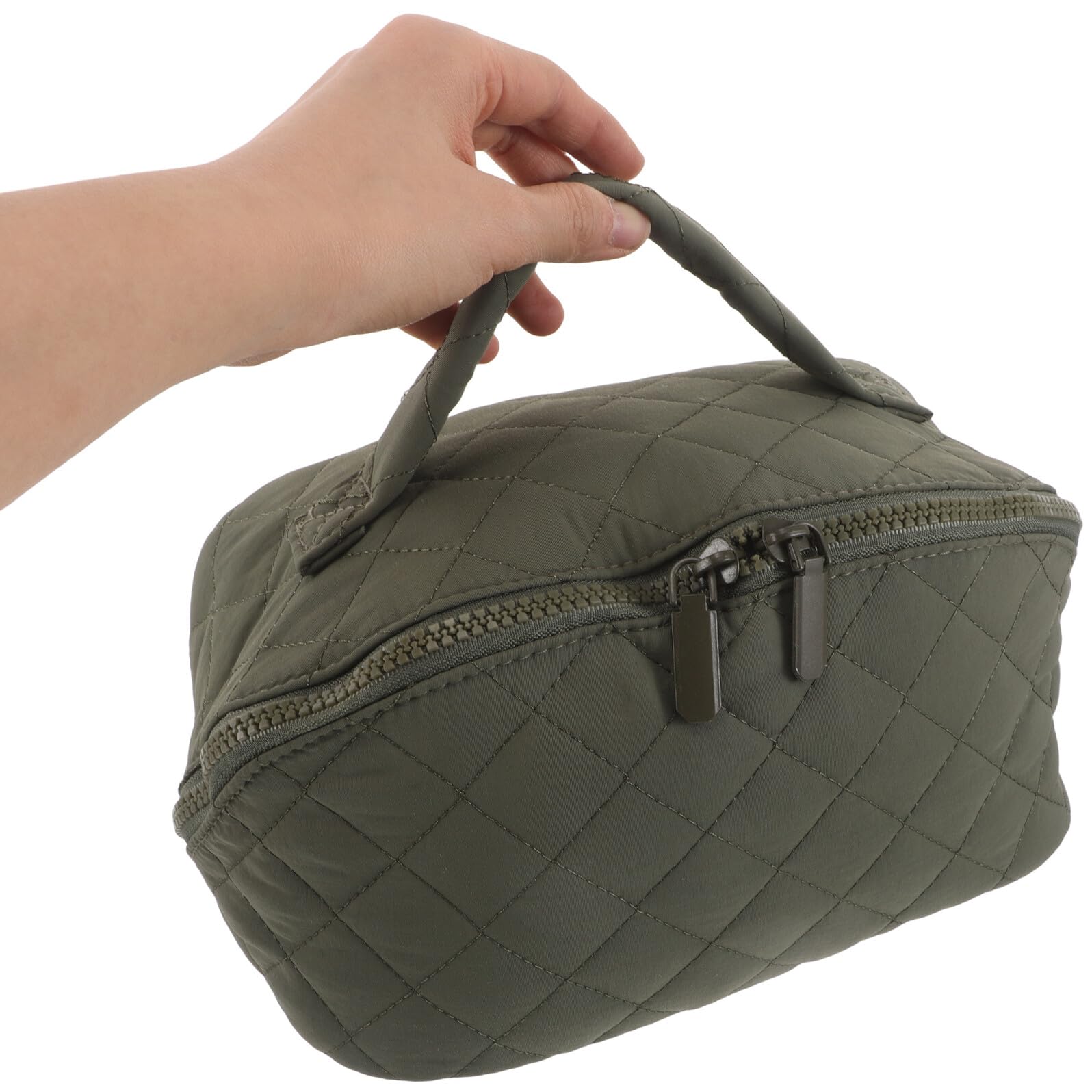 Borsa Cosmetici da Viaggio Donna Grande in Dacron Nera con Manico | Sezioni Multiple e Scomparto Principale Capiente, per Weekend e Palestra, Design Semplice ed Elegante