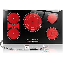 VIKIO HOME 36" Electric Cooktop with Bridge Zone, 10200W 220-240V Hardwired