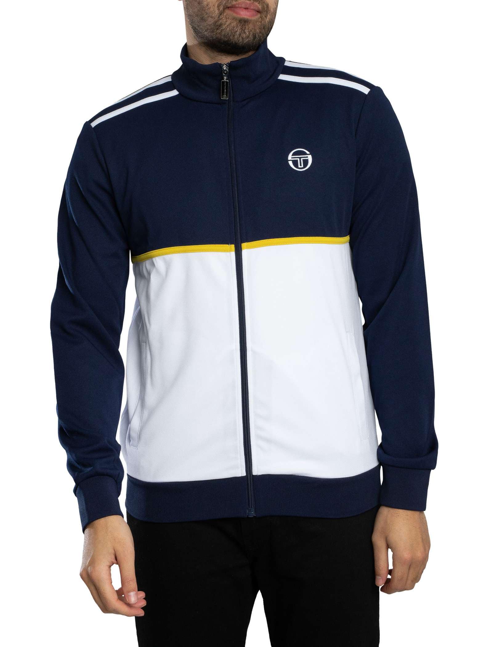 Sergio Tacchini Men's Locchi Track Jacket, Maritime Blue/White/Mango Mint, XL