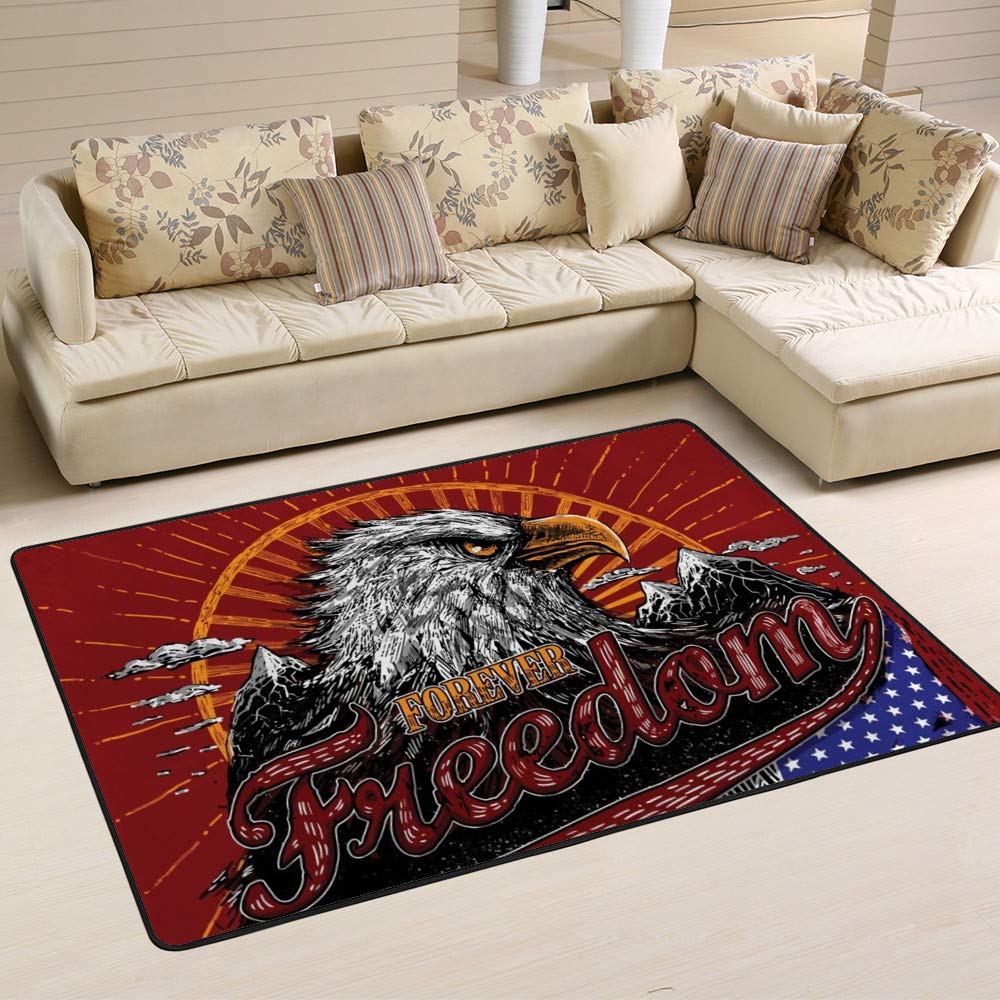 Tapis salon aigle blanc pour habiller un sol vide 80x58 inch