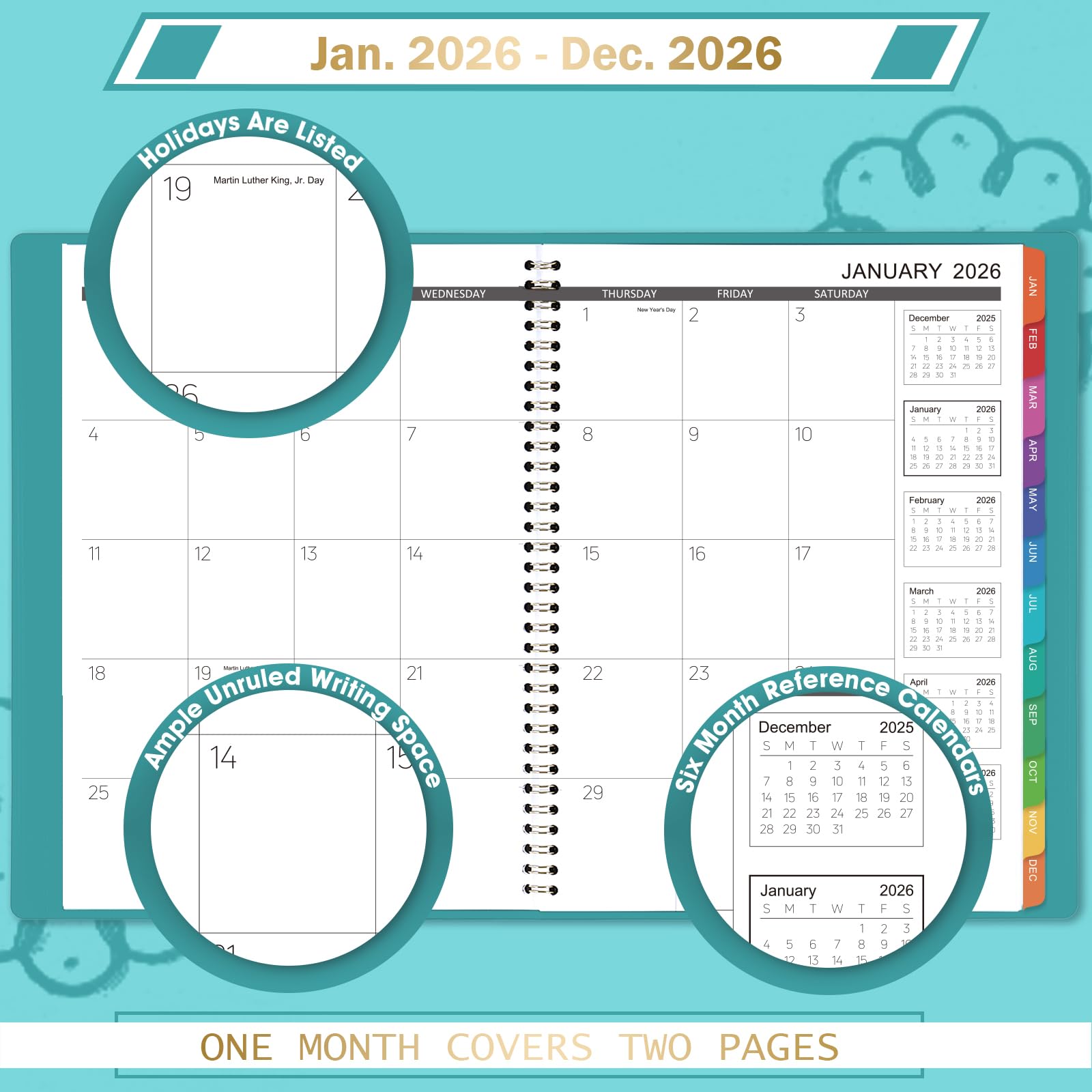 Snapklik.com : 2026 Monthly Planner - 2026 Planner From Jan. 2026 - Dec ...