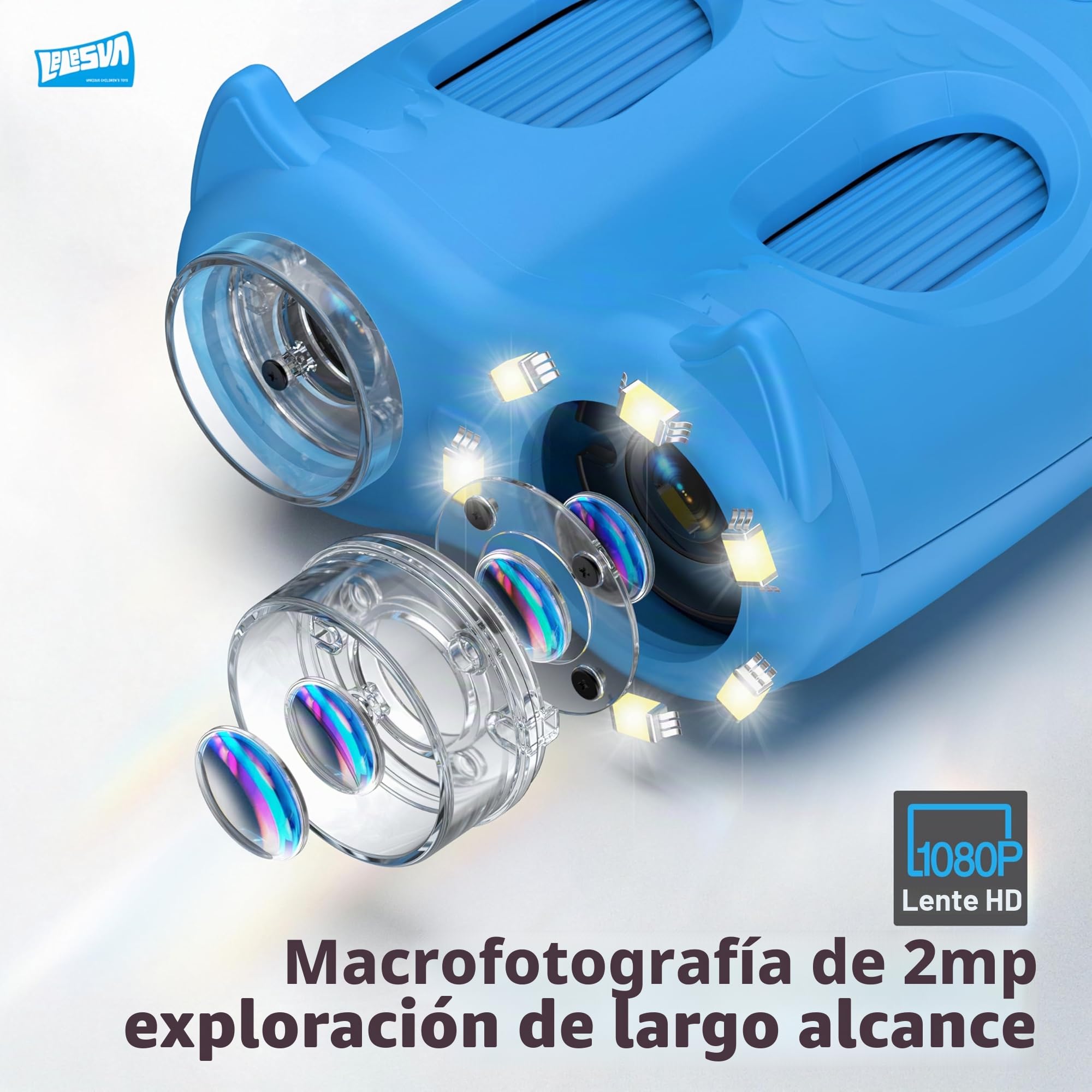 Microscopio y telescopio 2 en 1, Mini microscopios portátiles de Bolsillo 1000X, telescopio de 1000 m para niños, telescopios Infantiles con 1920P, Grandes Juguetes de Ciencia de Actividad Stem