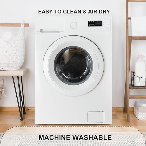 Vista 19 de Tapetes para bañera y ducha, antideslizante, 40 x 16 pulgadas, extra grande, lavable a máquina, con orificios de drenaje, ventosas para suelo de Gris